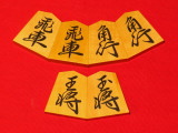美玉作菖蒲御蔵島黄楊古木斑入上柾目彫埋将棋駒　 新品/桐平箱付(KS1272)